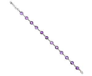 Amethyst Checker Briolette Bracelet EXB01262 B-1001, 7x7 mm