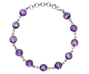 Amethyst Checker Briolette Bracelet EXB01263 B-1001, 7x7 mm