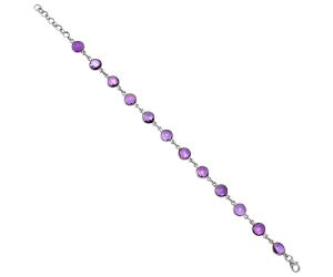 Amethyst Checker Briolette Bracelet EXB01265 B-1001, 7x7 mm