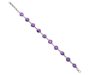 Amethyst Checker Briolette Bracelet EXB01266 B-1001, 8x8 mm