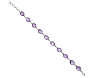 Amethyst Checker Briolette Bracelet EXB01269 B-1001, 8x10 mm