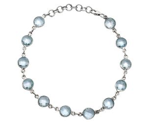 Sky Blue Topaz Checker Briolette Bracelet EXB01271 B-1001, 7x7 mm