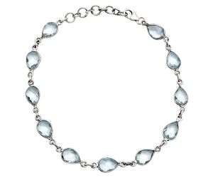 Sky Blue Topaz Checker Briolette Bracelet EXB01273 B-1001, 6x9 mm