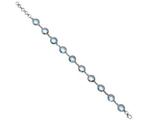 Sky Blue Topaz Checker Briolette Bracelet EXB01275 B-1001, 9x9 mm