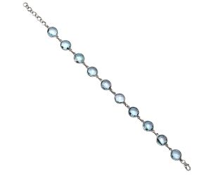 Sky Blue Topaz Checker Briolette Bracelet EXB01276 B-1001, 9x9 mm