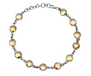 Citrine Checker Briolette Bracelet EXB01277 B-1001, 7x7 mm