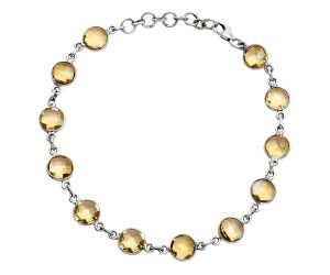 Citrine Checker Briolette Bracelet EXB01278 B-1001, 7x7 mm