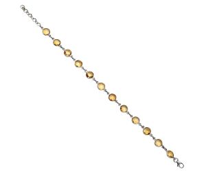 Citrine Checker Briolette Bracelet EXB01278 B-1001, 7x7 mm