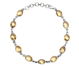 Citrine Checker Briolette Bracelet EXB01282 B-1001, 6x8 mm