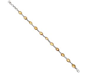 Citrine Checker Briolette Bracelet EXB01282 B-1001, 6x8 mm