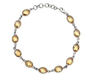 Citrine Checker Briolette Bracelet EXB01283 B-1001, 6x8 mm