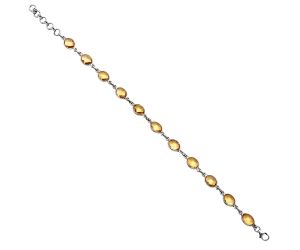 Citrine Checker Briolette Bracelet EXB01283 B-1001, 6x8 mm