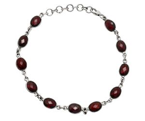 Hessonite Garnet Checker Briolette Bracelet EXB01285 B-1001, 6x8 mm