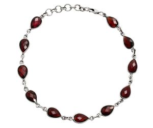 Hessonite Garnet Checker Briolette Bracelet EXB01286 B-1001, 6x9 mm