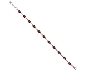 Hessonite Garnet Checker Briolette Bracelet EXB01286 B-1001, 6x9 mm