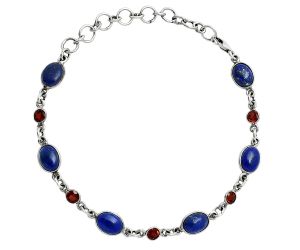 Lapis Lazuli and Garnet Bracelet EXB01315 B-1006, 6x8 mm