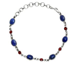 Lapis Lazuli and Garnet Bracelet EXB01318 B-1006, 6x8 mm