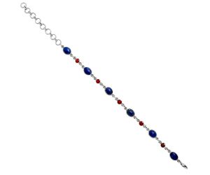 Lapis Lazuli and Garnet Bracelet EXB01318 B-1006, 6x8 mm