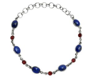 Lapis Lazuli and Garnet Bracelet EXB01319 B-1006, 6x8 mm