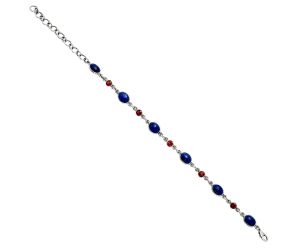 Lapis Lazuli and Garnet Bracelet EXB01319 B-1006, 6x8 mm