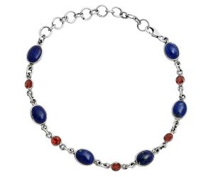 Lapis Lazuli and Garnet Bracelet EXB01323 B-1006, 6x8 mm