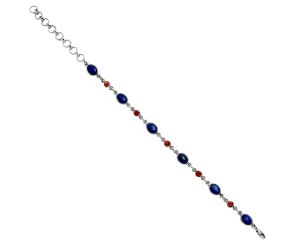 Lapis Lazuli and Garnet Bracelet EXB01323 B-1006, 6x8 mm