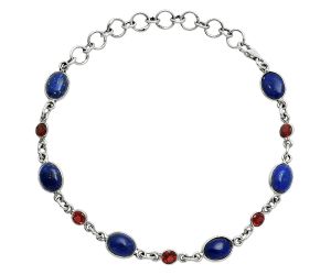 Lapis Lazuli and Garnet Bracelet EXB01326 B-1006, 6x8 mm