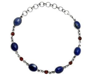 Lapis Lazuli and Garnet Bracelet EXB01331 B-1006, 7x9 mm