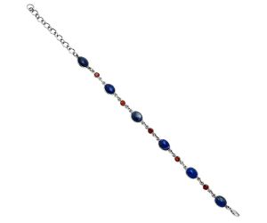 Lapis Lazuli and Garnet Bracelet EXB01331 B-1006, 7x9 mm