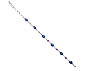 Lapis Lazuli and Amethyst Bracelet EXB01332 B-1006, 6x8 mm