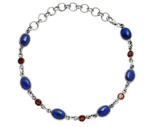 Lapis Lazuli and Garnet Bracelet EXB01334 B-1006, 6x8 mm