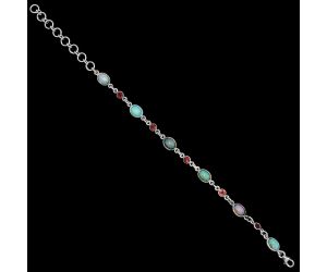 Ethiopian Opal and Garnet Bracelet EXB01345 B-1006, 6x8 mm