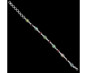 Ethiopian Opal and Garnet Bracelet EXB01346 B-1006, 6x8 mm