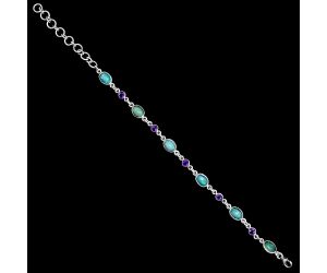 Ethiopian Opal and Amethyst Bracelet EXB01348 B-1006, 6x8 mm