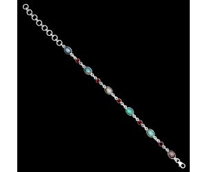 Ethiopian Opal and Garnet Bracelet EXB01349 B-1006, 6x8 mm