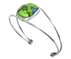 Blue Turquoise In Green Mohave Cuff Bangle Bracelet EXB01383 B-1013, 17x20 mm