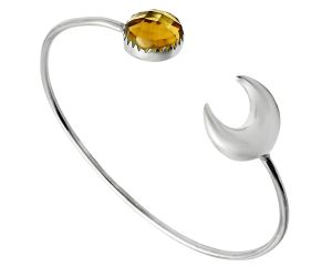 Citrine Checker Cuff Bangle Bracelet EXB01452 B-1046, 12x12 mm