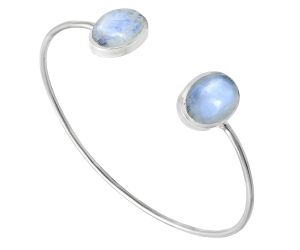 Rainbow Moonstone Cuff Bangle Bracelet EXB01455 B-1004, 10x14 mm