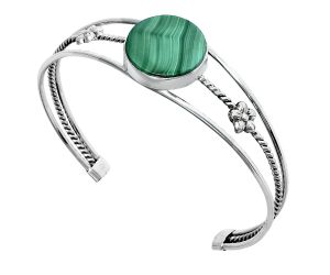 Malachite Eye Cuff Bangle Bracelet EXB01459 B-1012, 18x18 mm