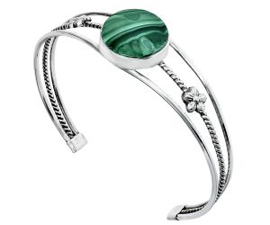 Malachite Eye Cuff Bangle Bracelet EXB01460 B-1012, 18x18 mm