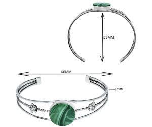 Malachite Eye Cuff Bangle Bracelet EXB01460 B-1012, 18x18 mm