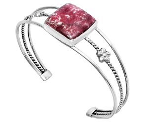 Pink Thulite Cuff Bangle Bracelet EXB01461 B-1012, 19x19 mm