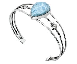 Larimar (Dominican Republic) Cuff Bangle Bracelet EXB01462 B-1012, 17x23 mm