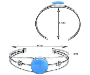 Sleeping Beauty Turquoise Cuff Bangle Bracelet EXB01463 B-1012, 18x18 mm