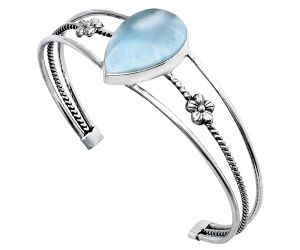 Larimar (Dominican Republic) Cuff Bangle Bracelet EXB01464 B-1012, 16x24 mm