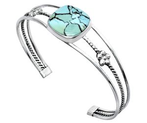 Lucky Charm Tibetan Turquoise Cuff Bangle Bracelet EXB01467 B-1012, 18x18 mm