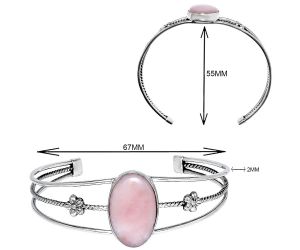 Pink Opal Cuff Bangle Bracelet EXB01479 B-1012, 16x25 mm