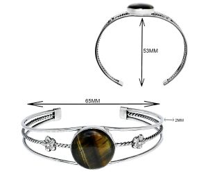 Blue Tiger Eye Cuff Bangle Bracelet EXB01482 B-1012, 19x19 mm