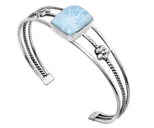 Larimar (Dominican Republic) Cuff Bangle Bracelet EXB01484 B-1012, 14x17 mm