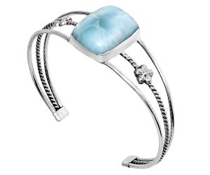 Larimar (Dominican Republic) Cuff Bangle Bracelet EXB01487 B-1012, 18x22 mm